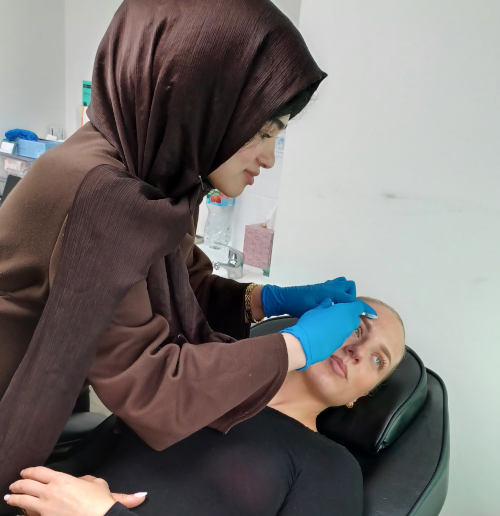 Lady getting a treatment