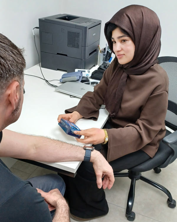 man getting a health check